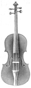 Скрипка работы А. Страдивари (1718). Удлиненный гриф поставлен в конце XVIII века