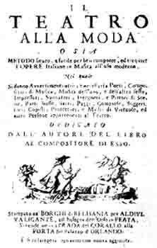 Титульный лист книги Б. Марчелло "Модный театр" (1720)